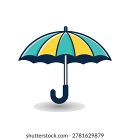  yellow and blue umbrella vector illsutration