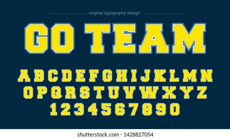 Yellow Blue Varsity Slab Artistic Font