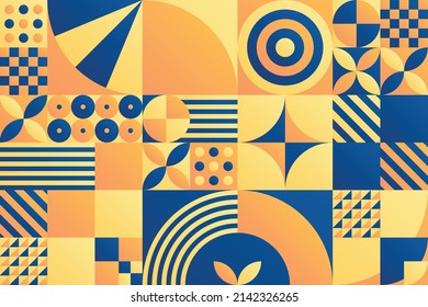 Yellow and blue vector geometric pattern