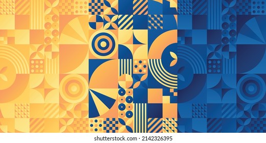 Yellow and blue vector geometric pattern