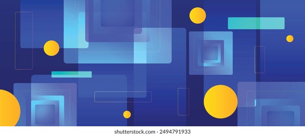 Yellow and blue vector minimalist modern abstract gradient banner with geometric shapes. For website, banners, brochure, posters, flyer, card, and cover