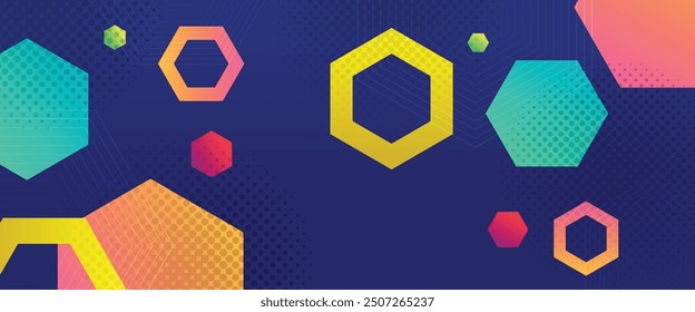 Anuncio de gradiente abstracto moderno minimalista de Vector amarillo y azul con Formas geométricas. Para Sitio web, Anuncios, folleto, carteles, folleto, tarjeta y cubierta