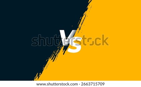 yellow and blue versus duel rival clash banner in grungy style vector