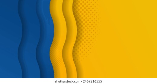 yellow and blue is visually appealing and attention-grabbing. Blue and yellow Banner concepts The overlapping blue and yellow elements. The design incorporates a halftone