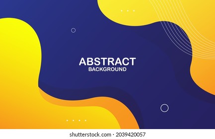 Fondo de ondas amarillas y azules. Formas onduladas fluidas. Vector Eps10
