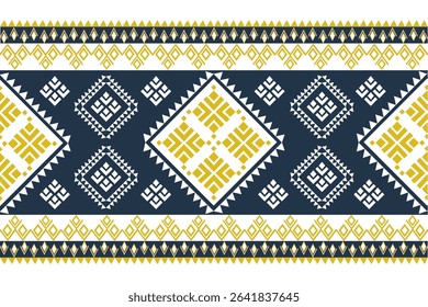 Yellow Blue White Geometry Aztec Native American Decoration Text tile Pattern