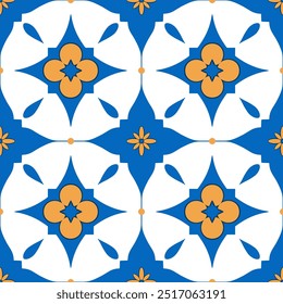 Vetor de luxo amarelo, azul e branco padrão sem costura. Ornamento, tradicional, étnico, árabe, turco, indiano motivos. Ótimo para tecido e têxtil, papel de parede, design de embalagem ou qualquer ideia desejada.