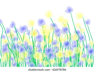 Yellow and blue wildflowers