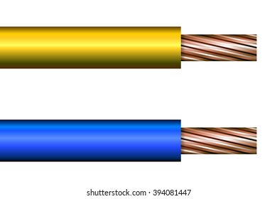 Yellow and blue wires
