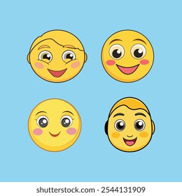 Um ícone de vetor de emoticon vermelho amarelo com bochechas rosadas, expressando timidez ou felicidade, perfeito para designs digitais, mídias sociais e coleções de micro ações que precisam de um olhar bonito e elegante.