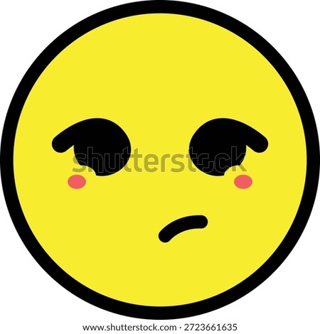 Yellow blushing face with embarrassed expression