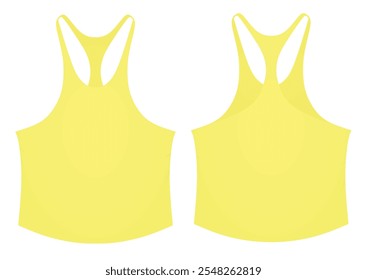 Yellow  bodybuilder's t shirt. vector illustration