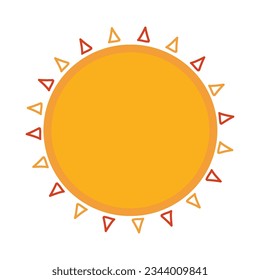 Ilustración de vectores de iconos de sol con estilo boho amarillo