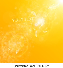 Yellow bokeh abstract light background. Vector illustration