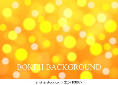 Yellow bokeh background. Defocused blurry light. Abstract vector background.