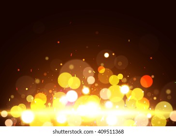 Yellow bokeh background. Vector eps 10 format.