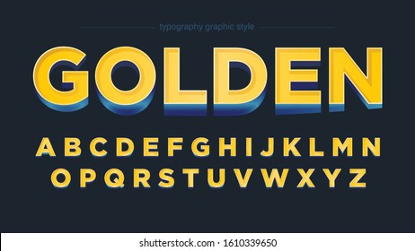 Yellow Bold 3D Display Typography Artistic Font