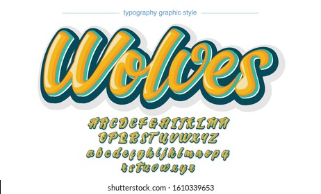 Yellow Bold Grafitti Calligraphy Style Typography Artistic Font