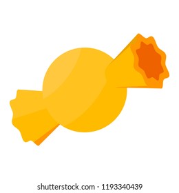 Yellow bonbon icon. Isometric of yellow bonbon vector icon for web design isolated on white background