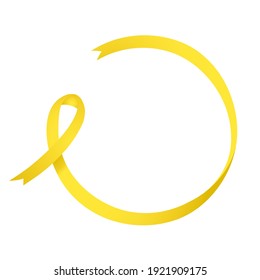 Cáncer de huesos amarillos y vejiga Cinta de sensibilización extendida a un círculo alrededor de la ilustración del vector del espacio de copia