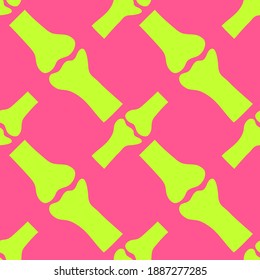 Yellow bones on pink, modern background, texture for design, seamless pattern, vector illustration