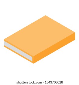Yellow book icon. Isometric of yellow book vector icon for web design isolated on white background
