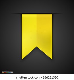 Yellow bookmarks isolated on dark background. Vector illustration