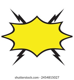  Yellow Boom comic explosion. Speech bubble. White background. Stock image. Vector illustration. EPS 10.