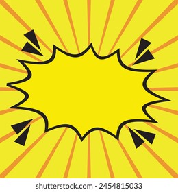  Yellow Boom comic explosion. Speech bubble. White background. Stock image. Vector illustration. EPS 10.