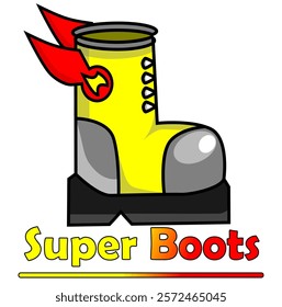 yellow boots illustration cartoon design