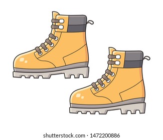 Yellow boots isolated cartoon vector