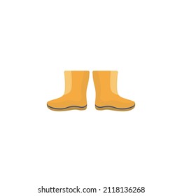 Yellow boots isolated on white background.