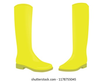 Yellow boots. vector illustration
