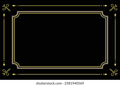 Yellow border design vector collection