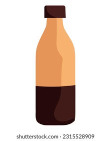Yellow bottle of drink isolated icon