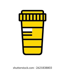 Yellow bottle holds pills in healthcare context