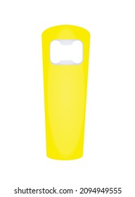 Yellow bottle opener. vector illustration