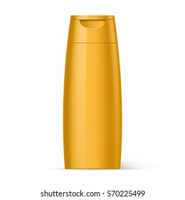 Yellow Bottle Shampoo Packaging Isolated at White Background