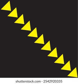 Yellow bottom corner arrow triangle on dark background
