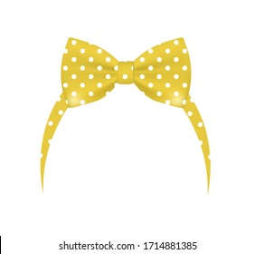 Yellow bow headband. vector illustration