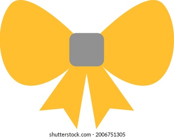 Yellow bow, illustration, vector on a white background.