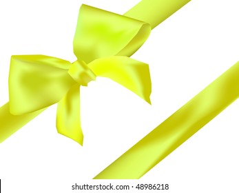 yellow bow isolated on white (vector)