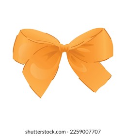 Yellow bow on white background