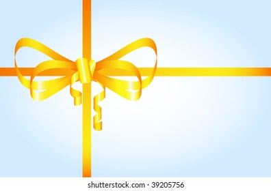 yellow bow ribbon vector