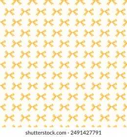 Yellow Bow Seamless Pattern Design