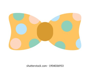 Yellow bow tie with clown polka dots.