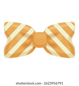 Yellow bow tie with white lines crossing is the perfect accessory for a touch of elegance