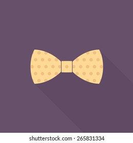 Yellow bow ties icon with long shadow - Vector