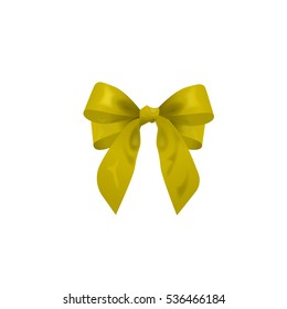 yellow bow, vector illustration
