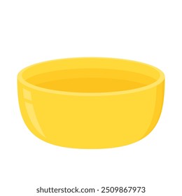 Yellow Bowl. Bowl on white background. bowl vector.